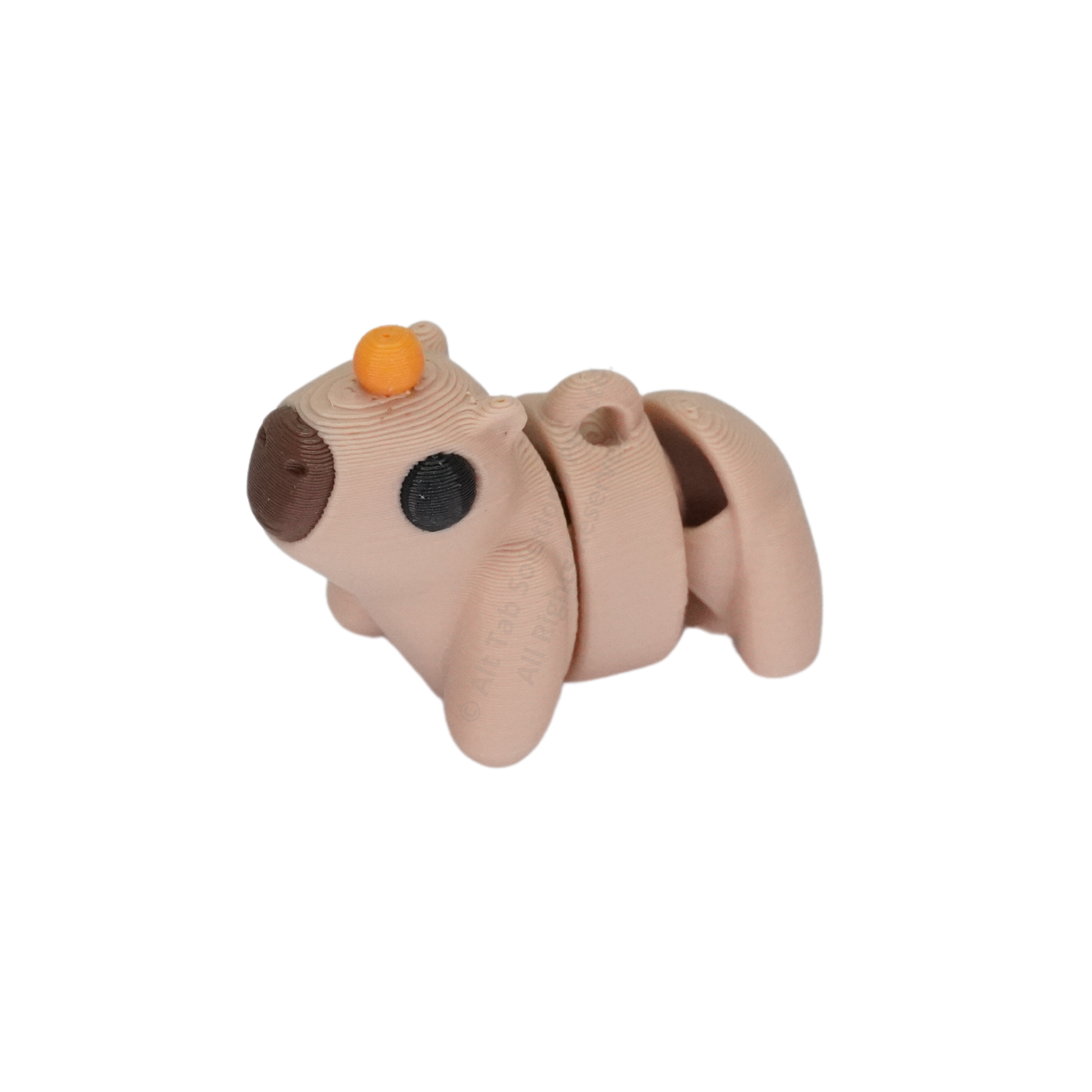 Baby Capybara with Orange Fidget Keychain