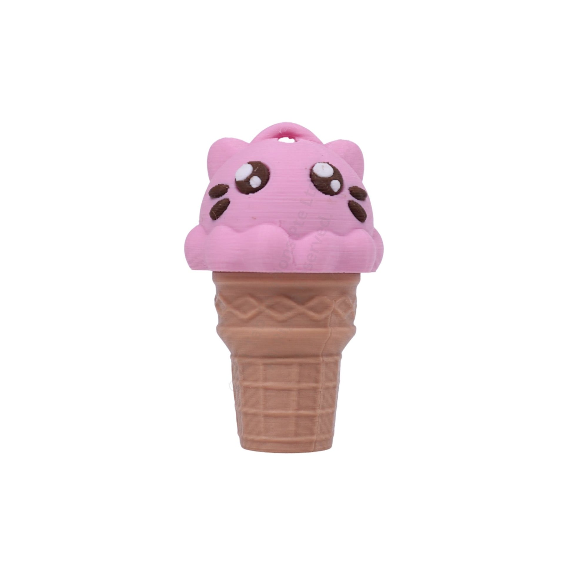 Cat Scoop Ice Cream Clicker Keychain