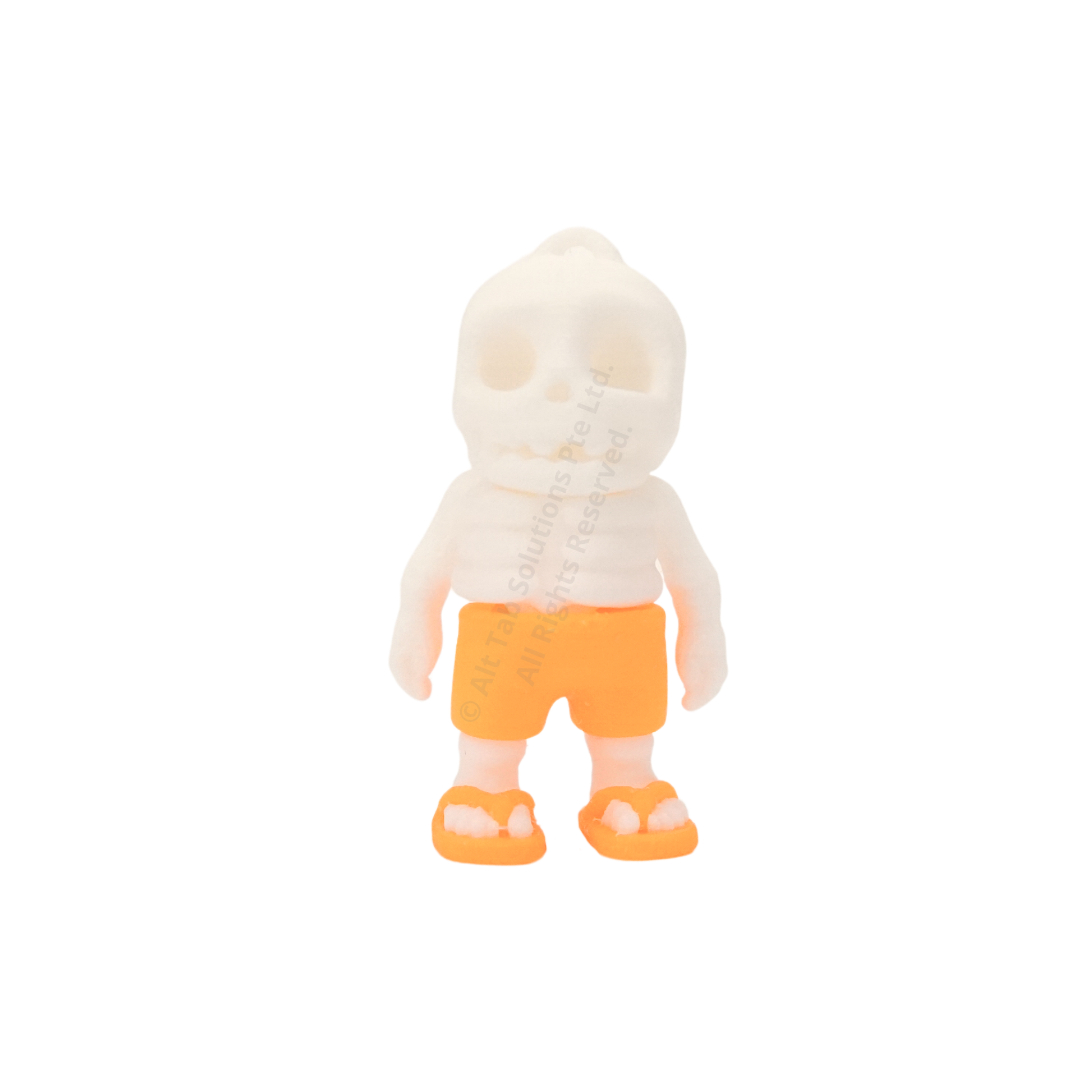 Tiny Summer Skeleton Fidget Keychain