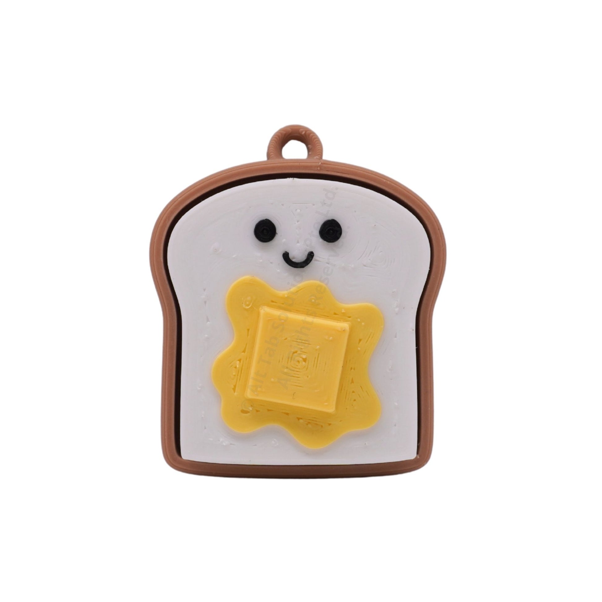 Smiley Butter Toast Clicker Keychain
