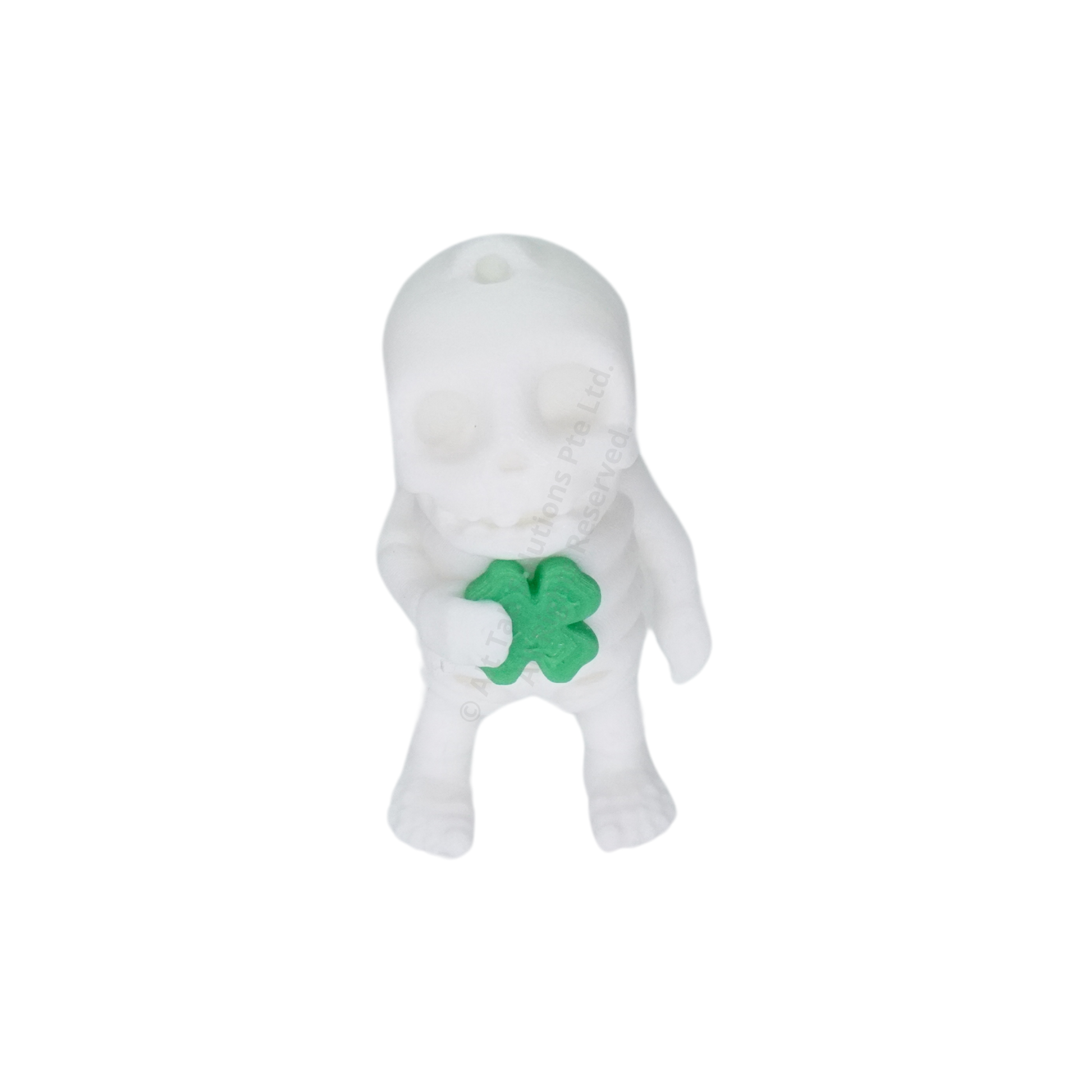 Tiny Clover Skeleton Fidget Keychain